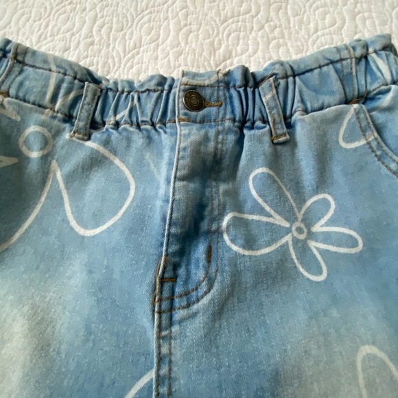 Forever 21 Kids Wide Leg Floral Jeans Size 13/14 Garden Girl, Boho - Picture 7 of 10